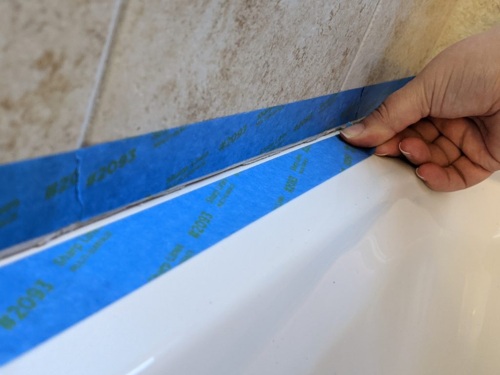 How To Caulk - Painters Tape - Paint Covered Overalls - Durham North Carolina