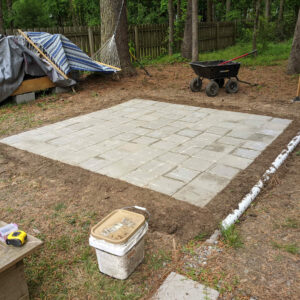 How to Build a Paver Patio - Paint Covered Overalls - Durham, North Carolina