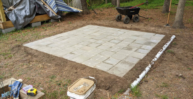 How to Build a Paver Patio - Paint Covered Overalls - Durham, North Carolina