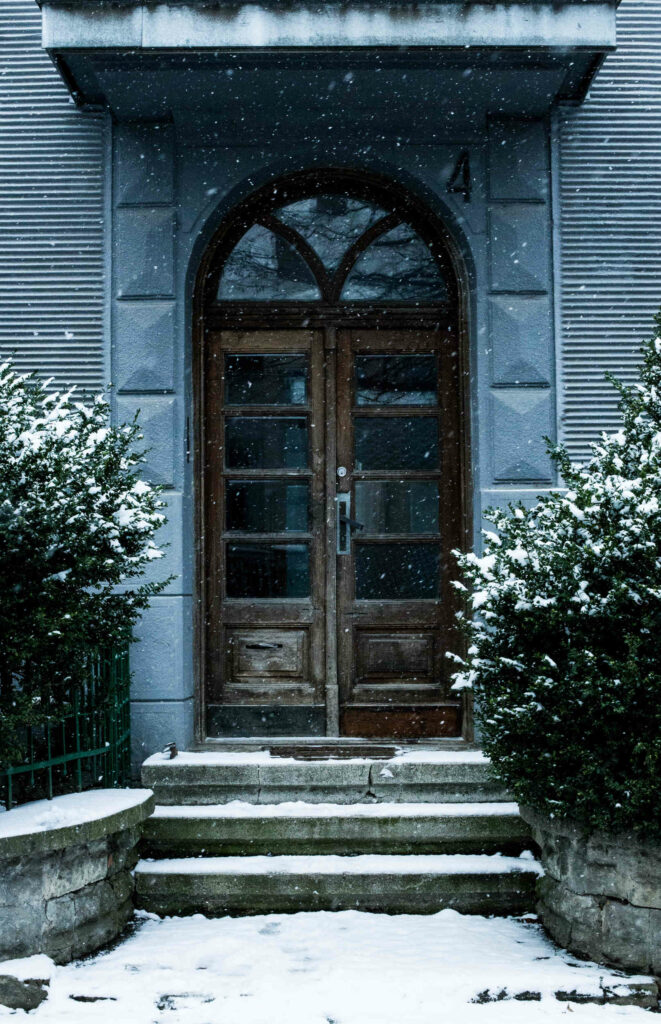 Snowy Steps - Paint Covered Overalls - Durham North Carolina